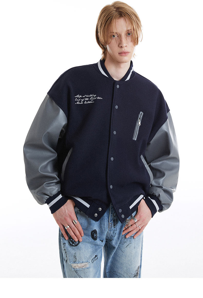 Leather baseball Jacket