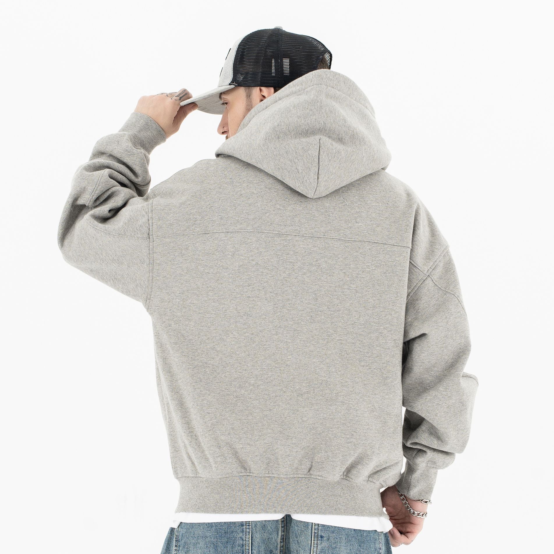 Cardigan hooded sweatshirt