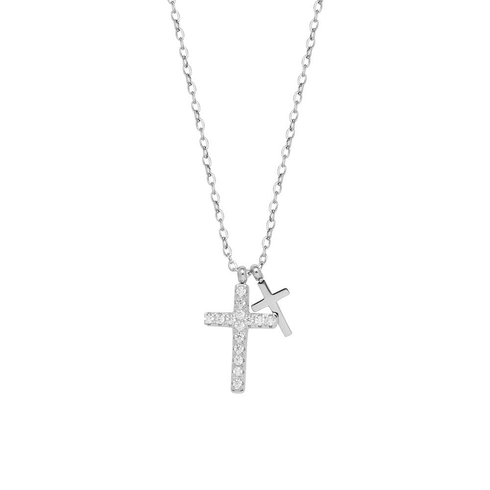 Leunsa diamond cross necklace
