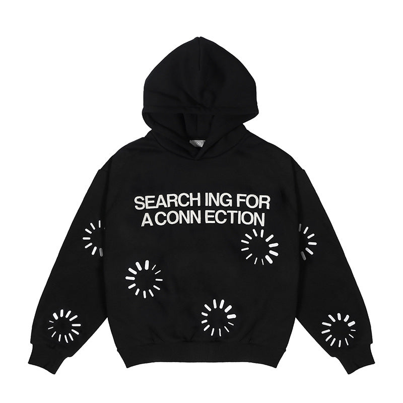 loose-fit patterned hoodie