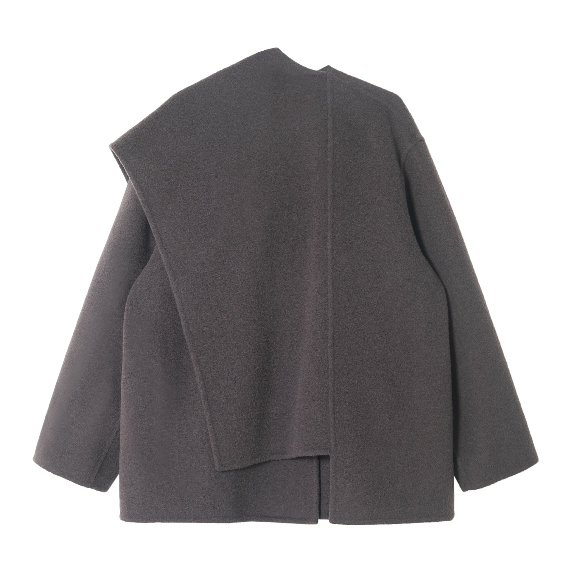 Shawl collar wool coat