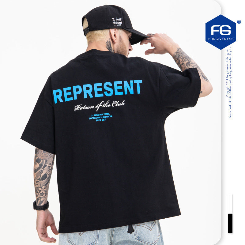 Blue slogan t-shirt