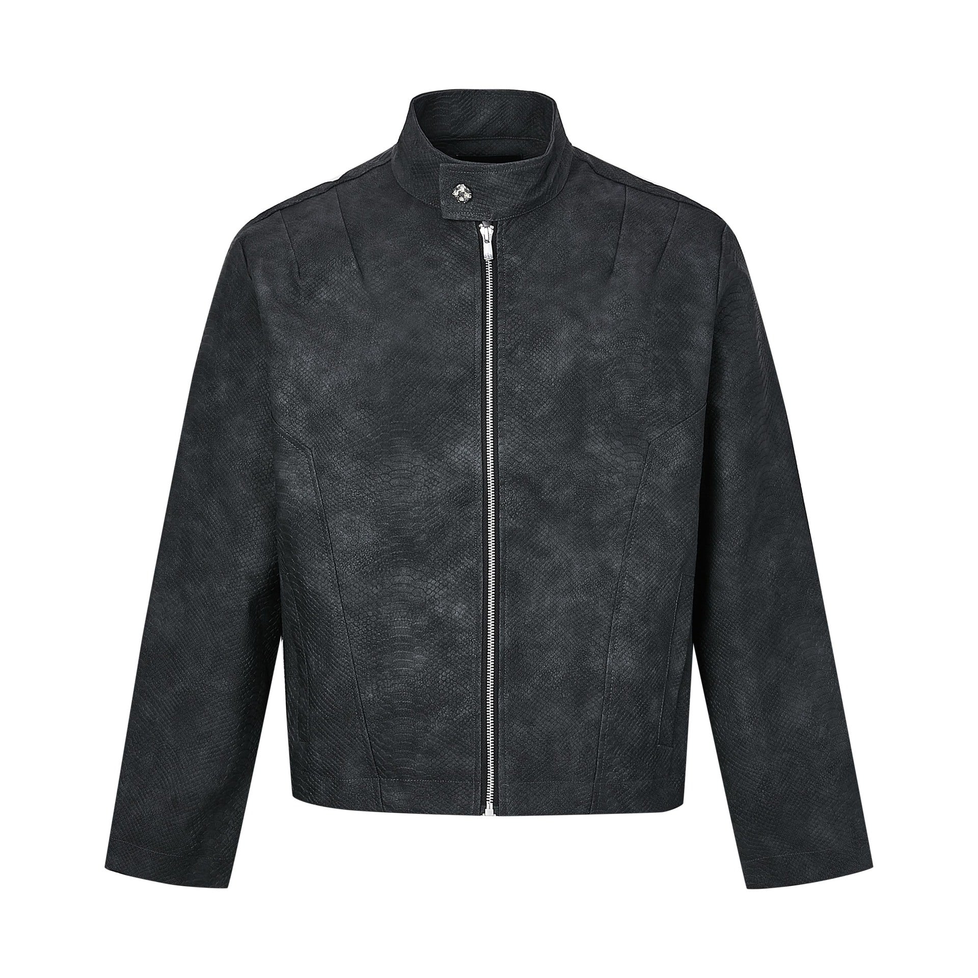 High-Grade Snake Pattern Tailored Leather Jacket