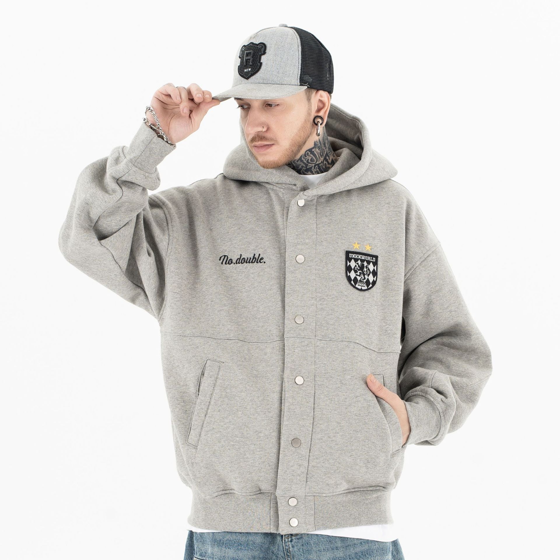 Cardigan hooded sweatshirt