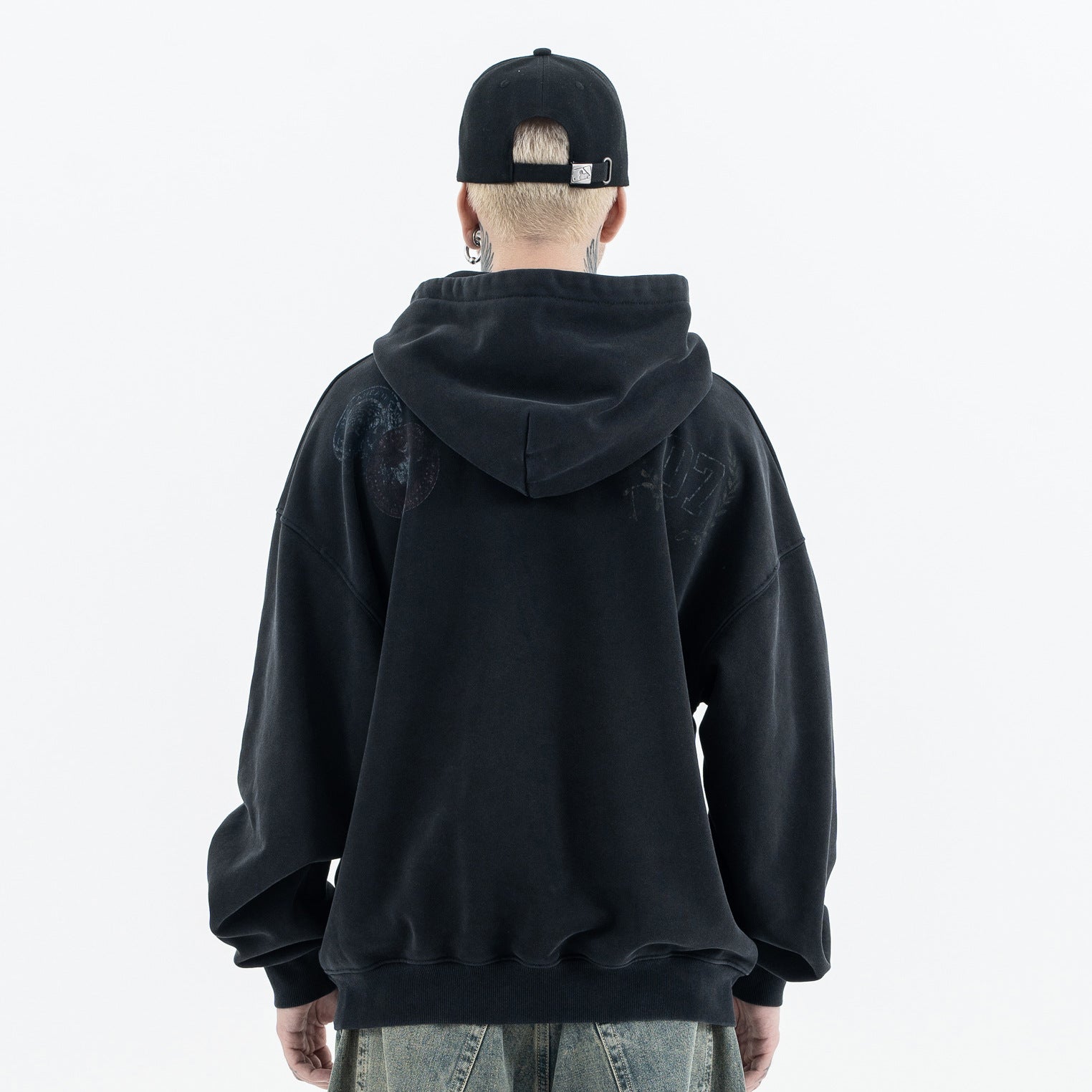 Faded Logo Hooded Sweatshirt Loose Fit