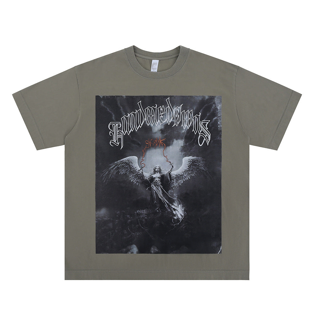 Angel Letter Print Crew Neck T-Shirt