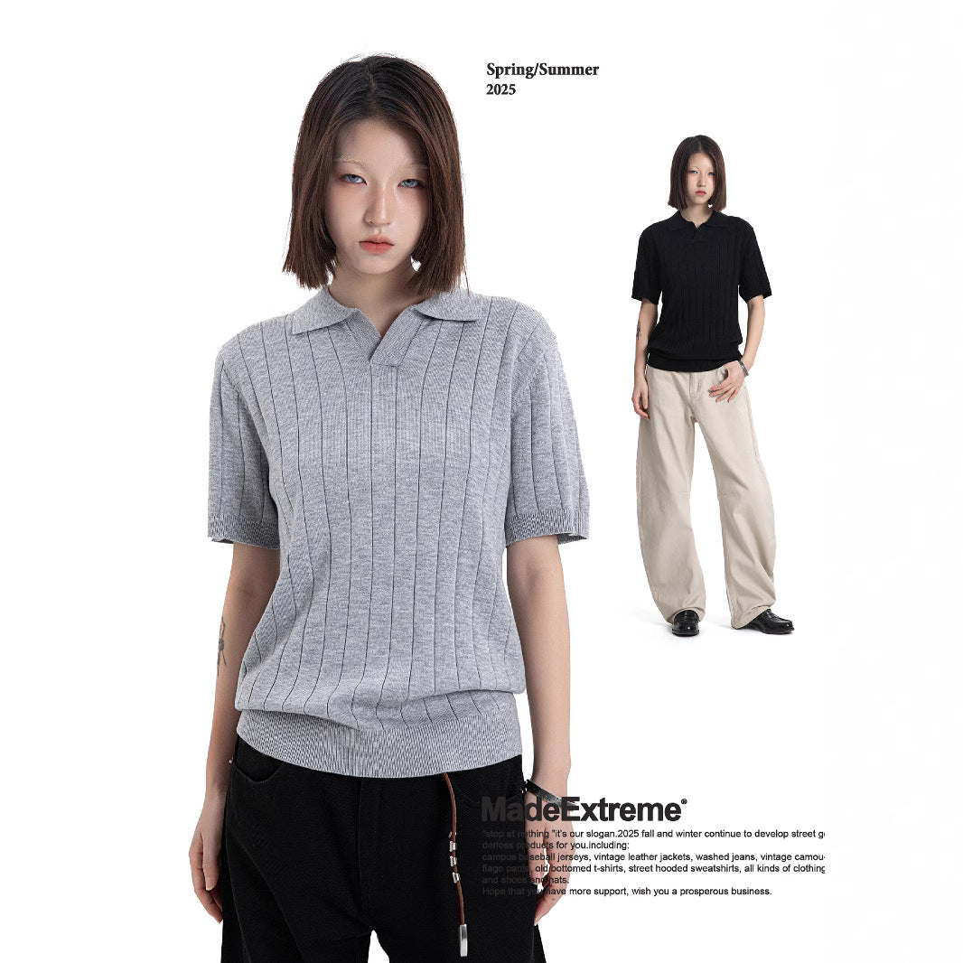 Ribbed cuff short knitwear