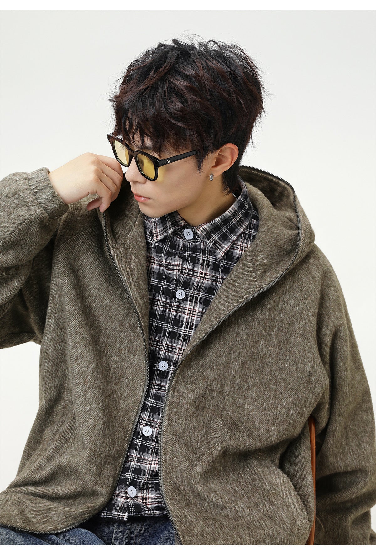 Hooded thick cardigan sweatshirt Jacket