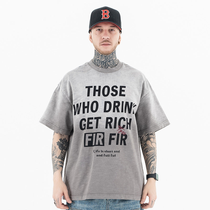 Gradient Letter Print T-Shirt