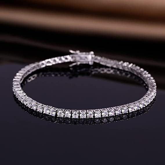 Leunsa sterling silver electroplated zircon bracelet