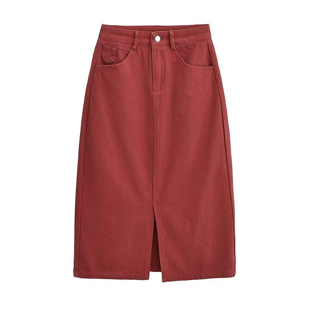 Straight leg slit skirt