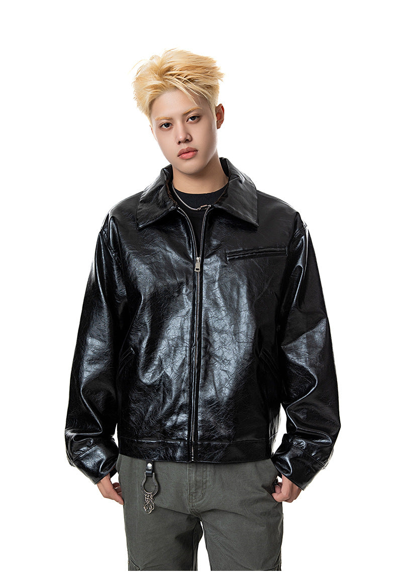 Portrait Printed Leather Jacket