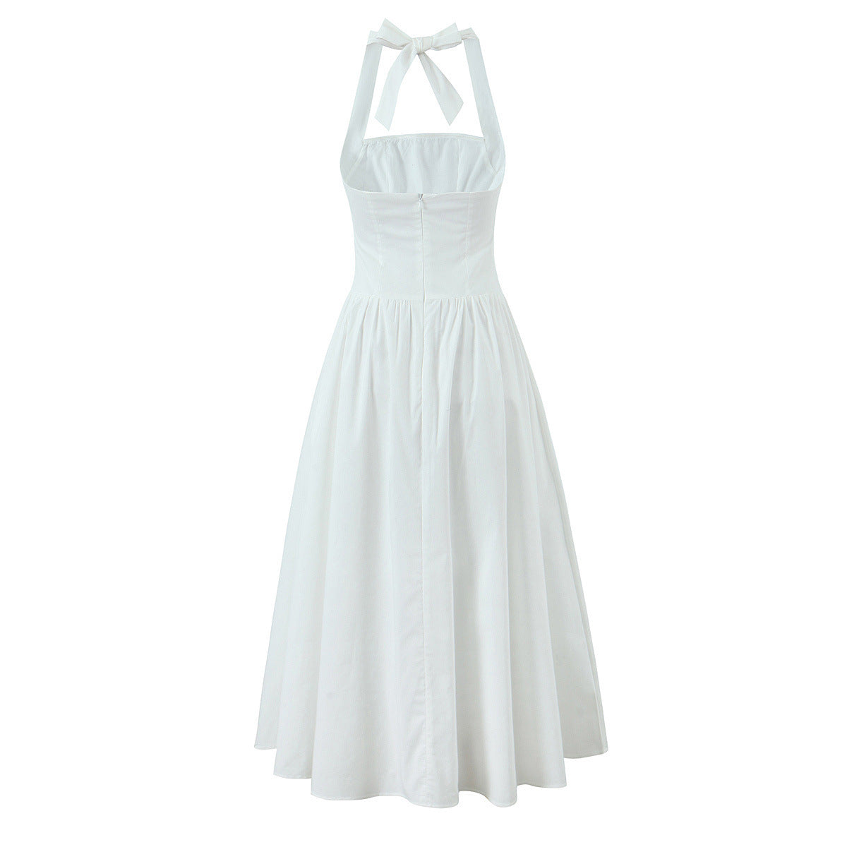 Backless mid length skirt