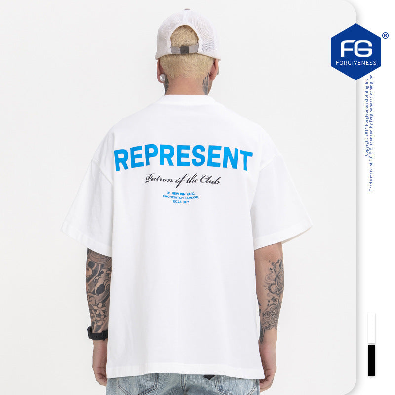 Blue slogan t-shirt