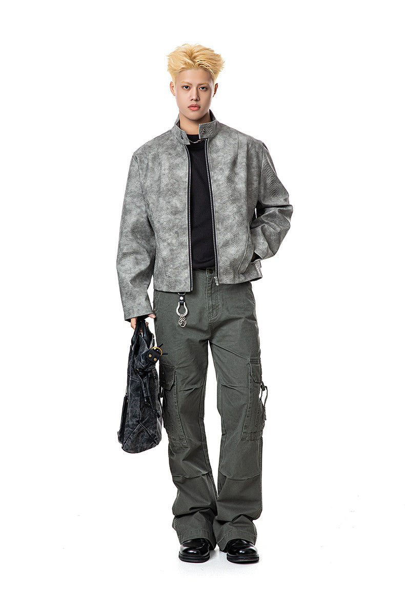 High-Grade Snake Pattern Tailored Leather Jacket