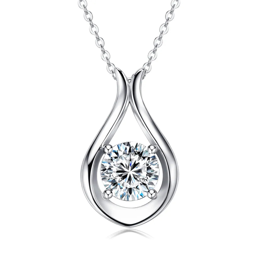 Leunsa silver necklace with water drop detail