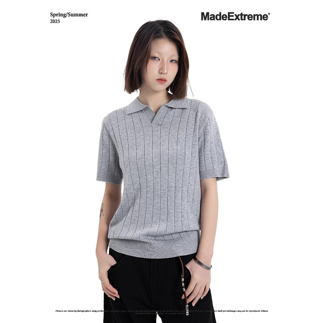 Ribbed cuff short knitwear