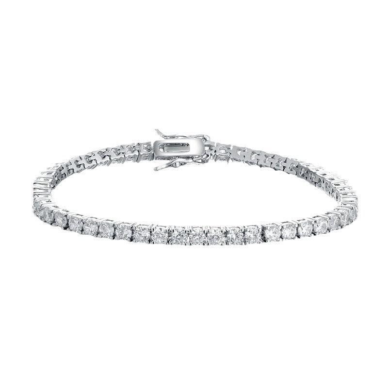 Leunsa sterling silver electroplated zircon bracelet