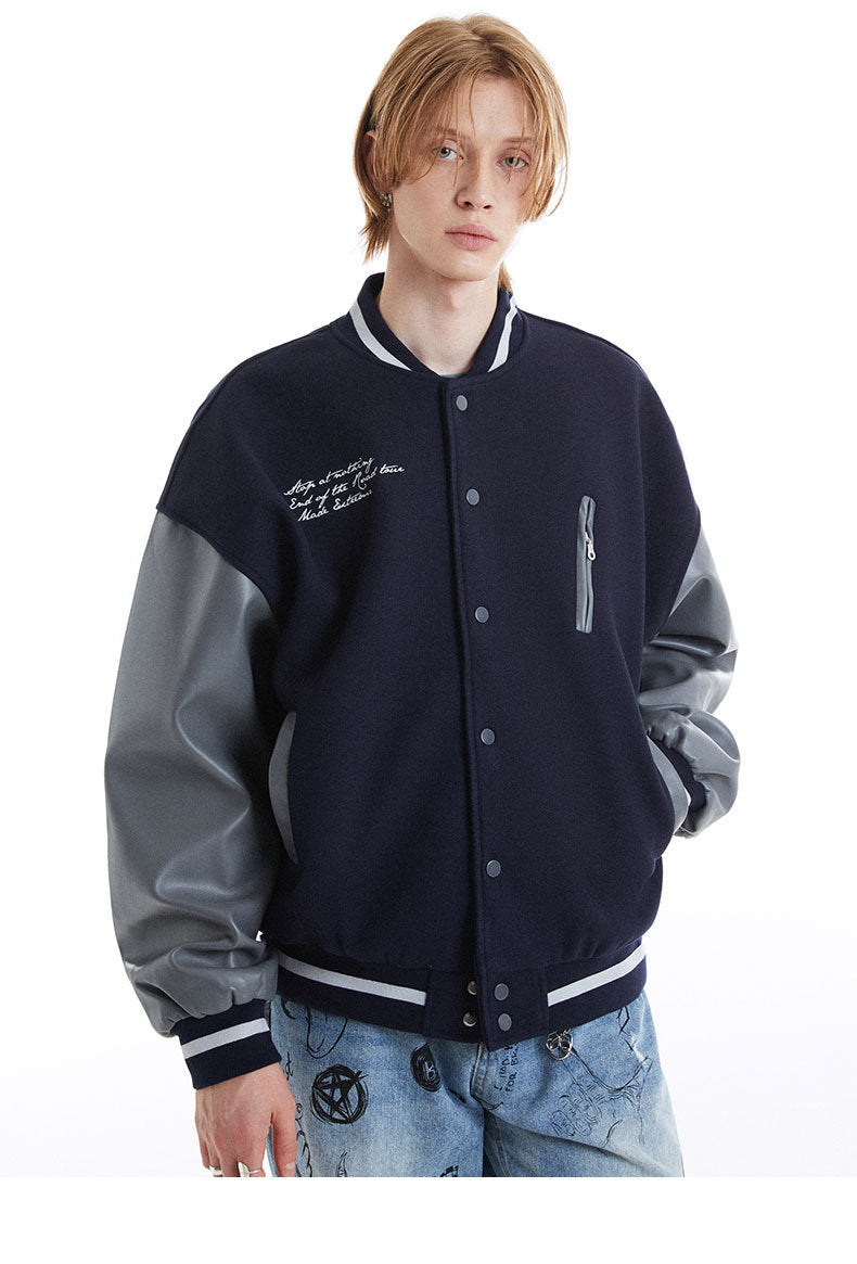 Leather baseball Jacket