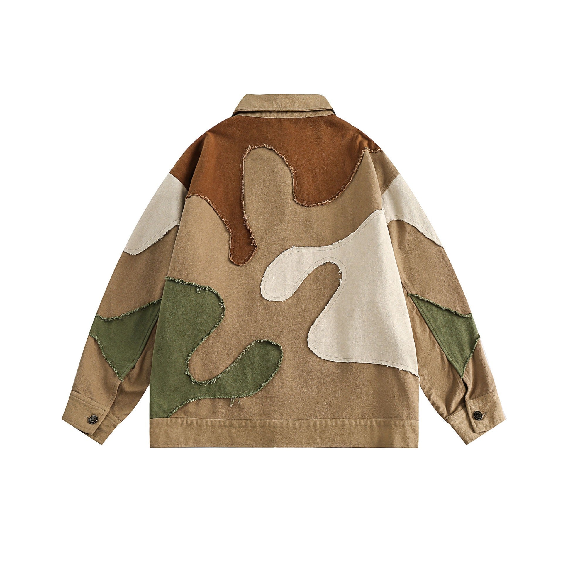 Splicing retro loose camouflage jacket