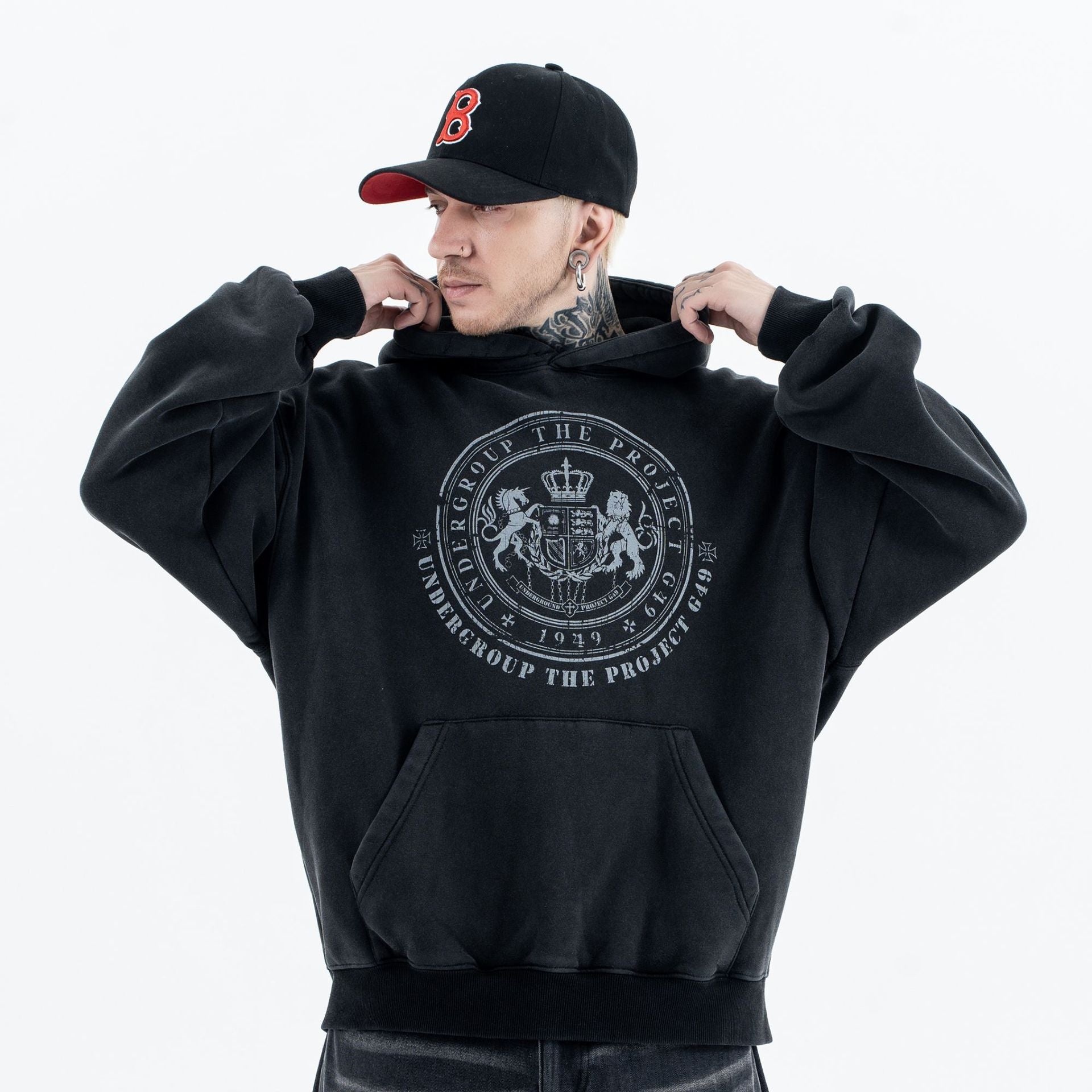 Fleece Hooded Sweatshirt Warm Loose Trendy