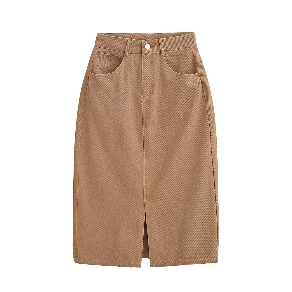 Straight leg slit skirt