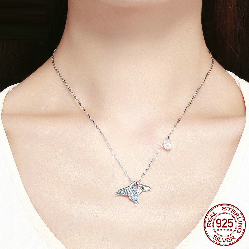 Mermaid silver necklace