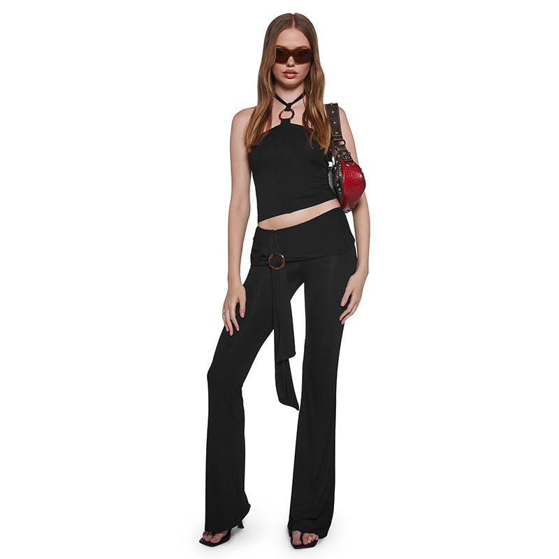 Waisted slim fit slightly pants