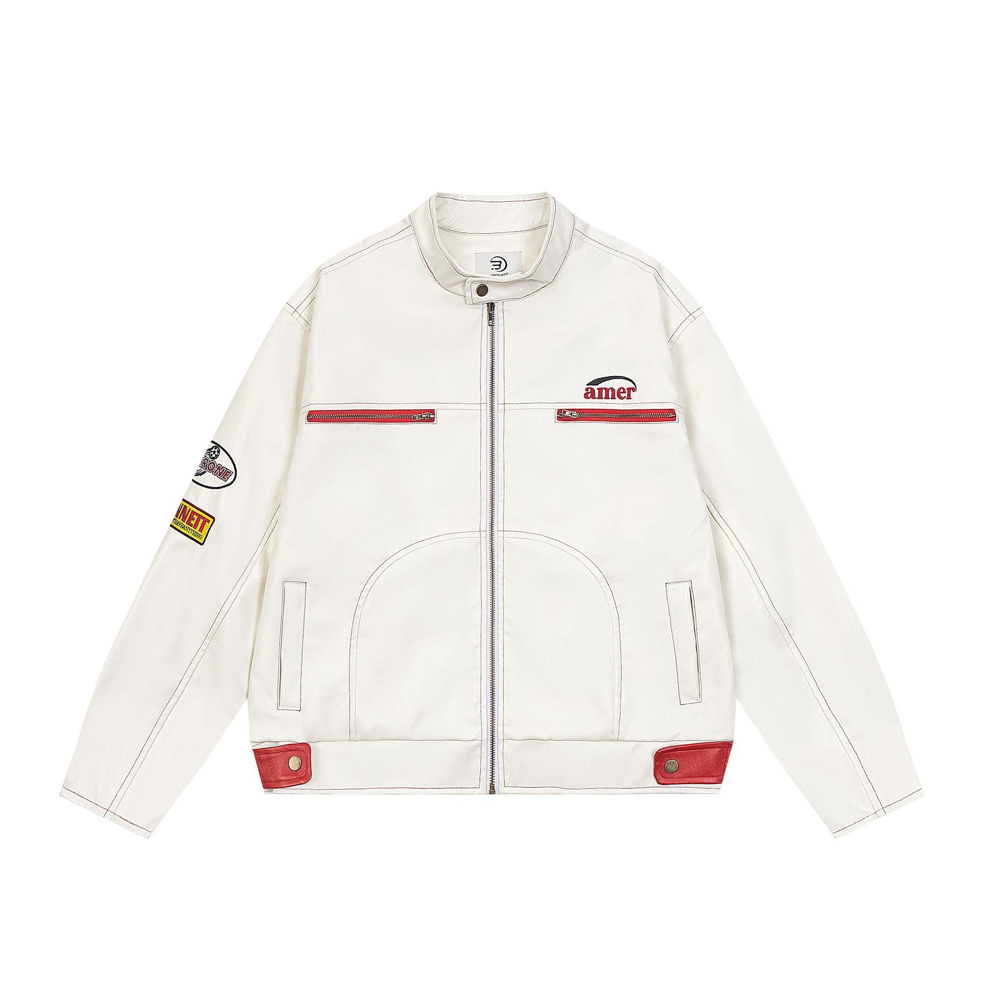 PU leather jacket motorcycle suit