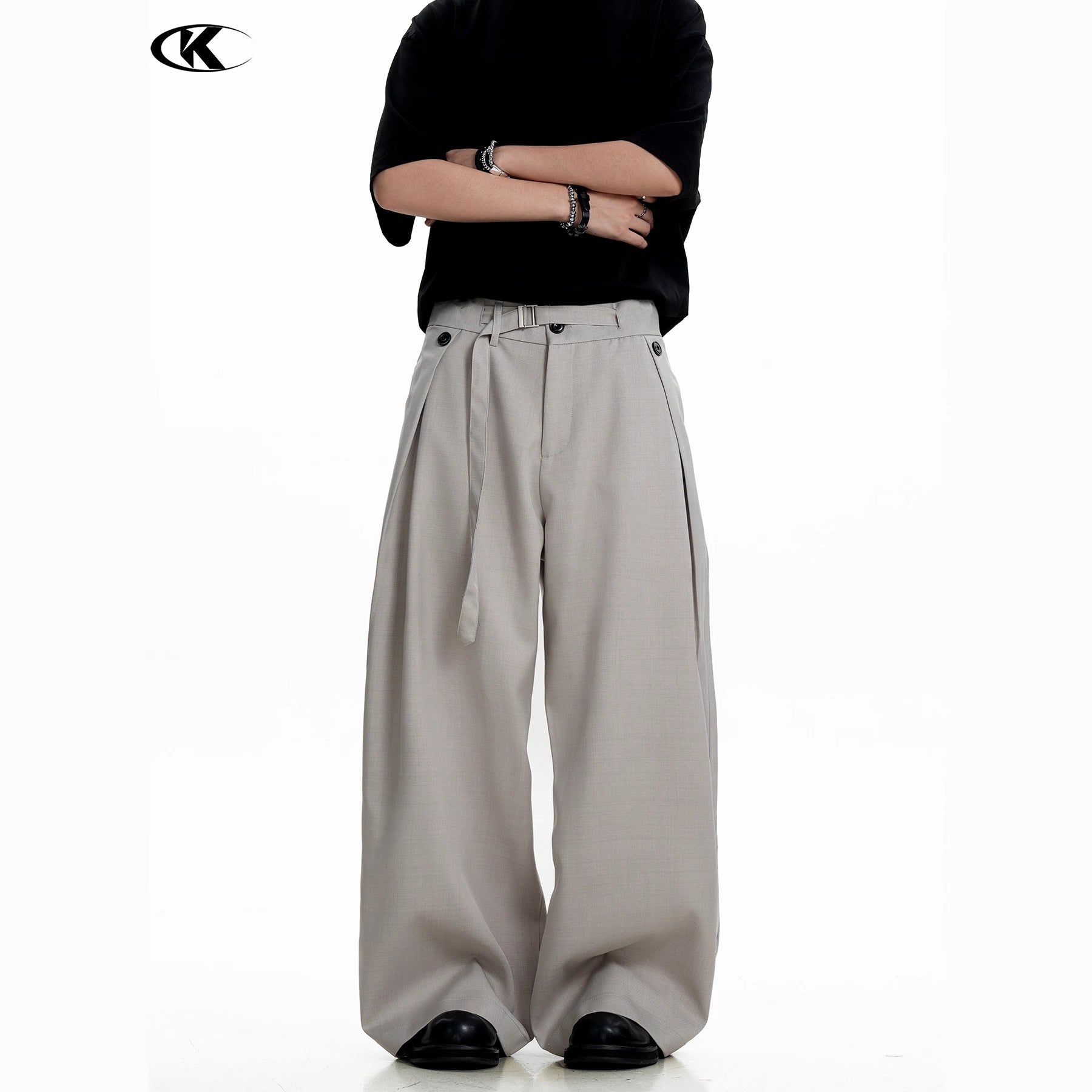 Wide-leg long pants