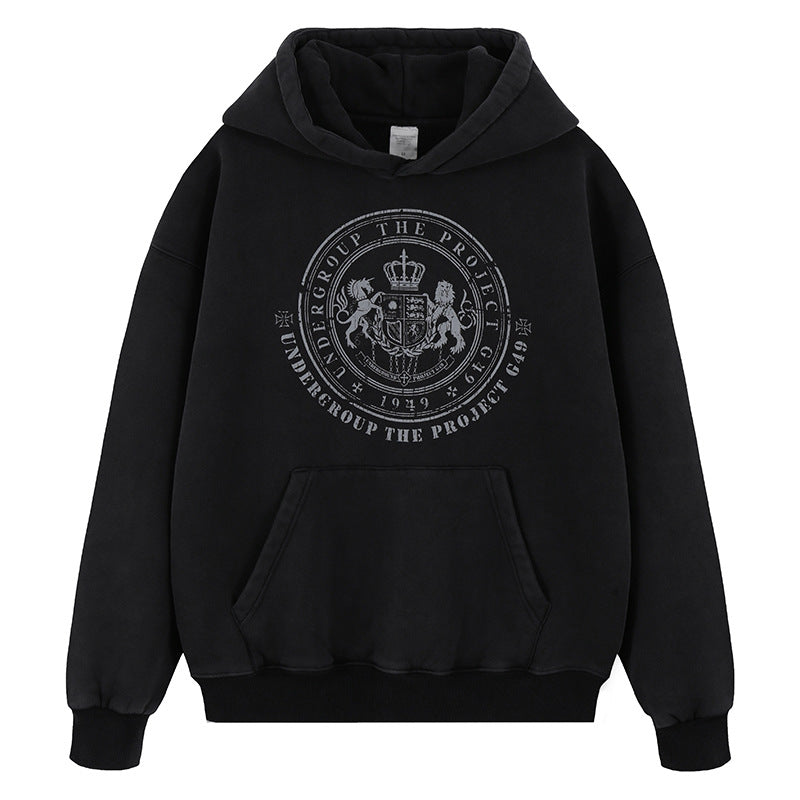 Fleece Hooded Sweatshirt Warm Loose Trendy