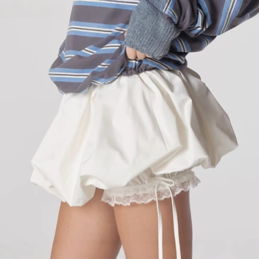 Lace fluffy skirt