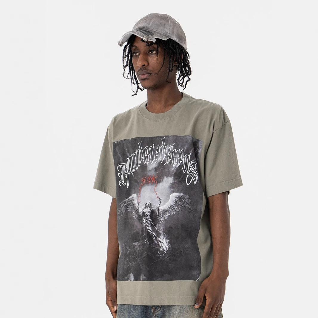 Angel Letter Print Crew Neck T-Shirt