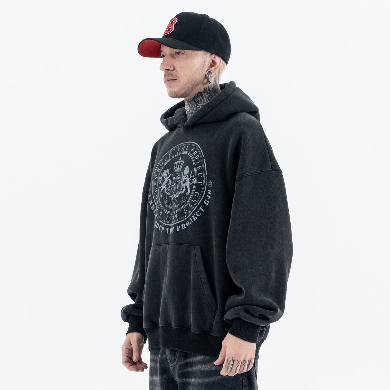Fleece Hooded Sweatshirt Warm Loose Trendy
