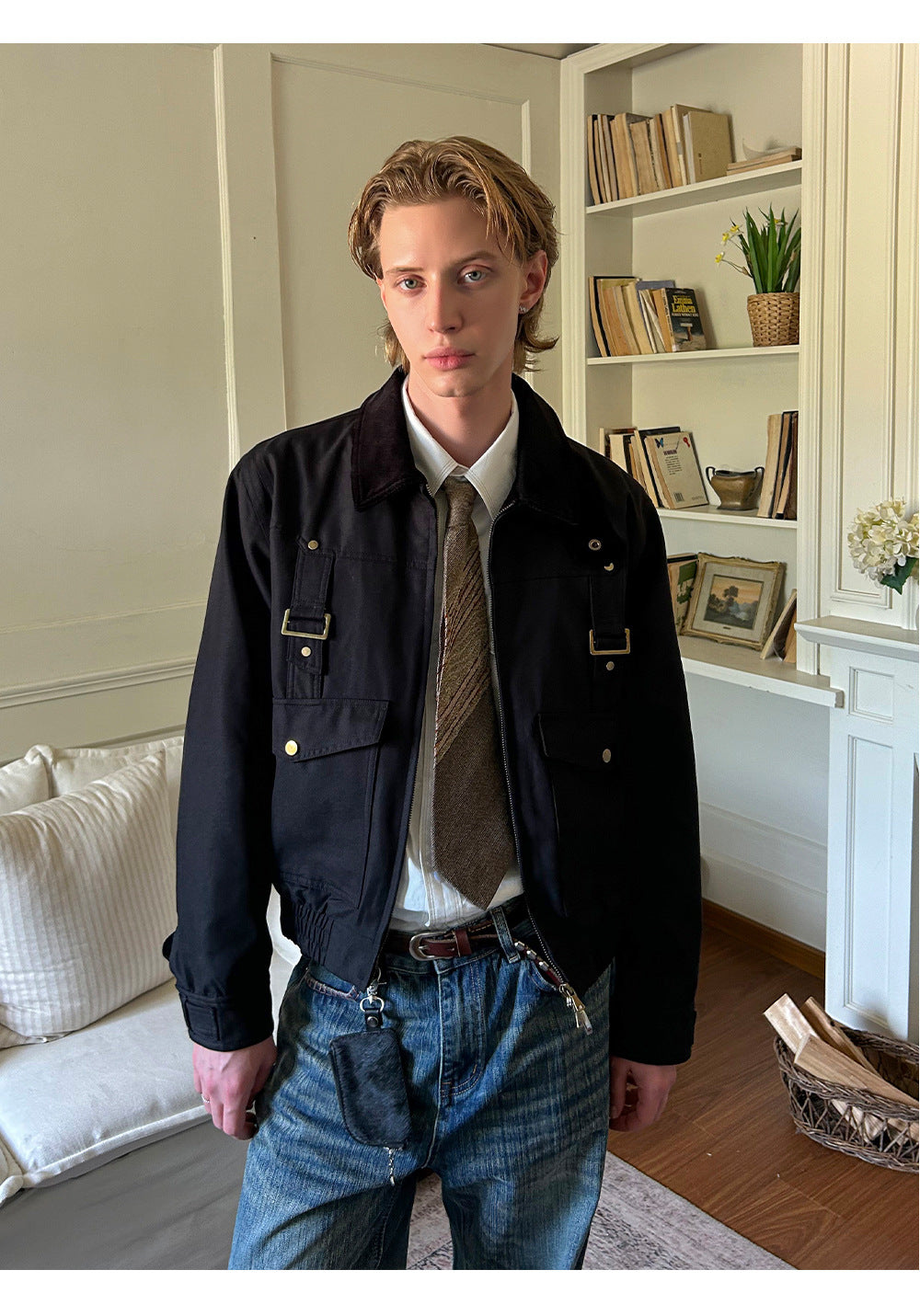 Luxury jacket with metal details