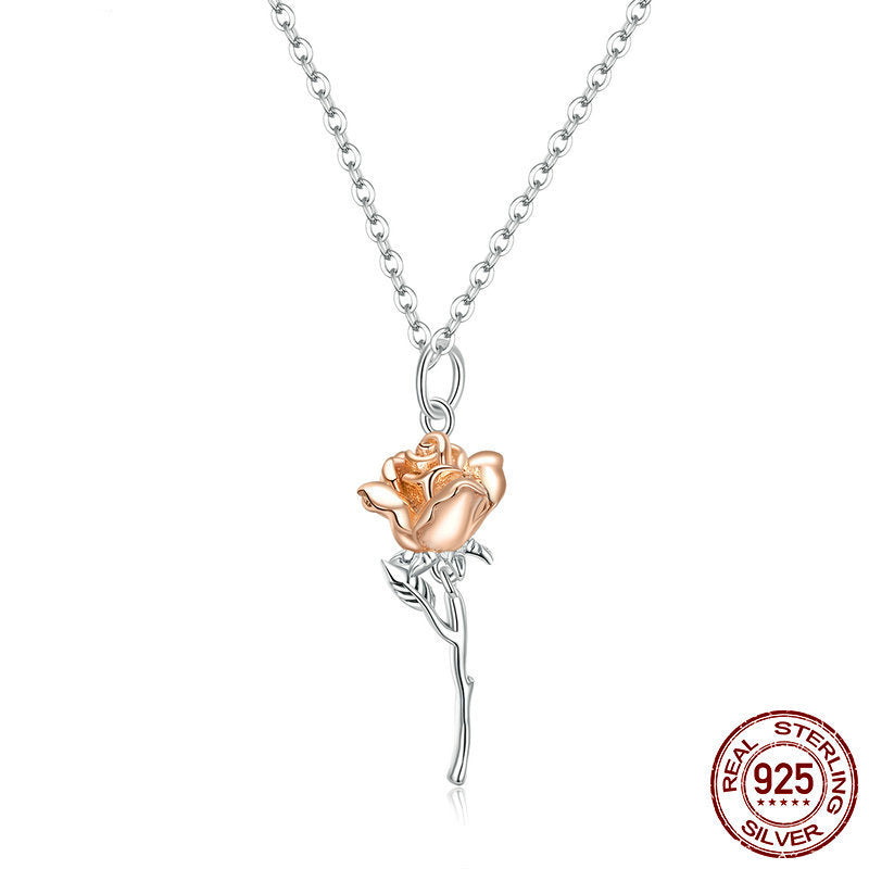 Leunsa rose pendant necklace