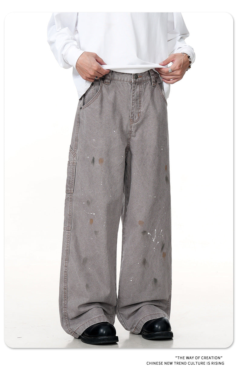 Paint Vintage Work Casual Wide Leg Trousers