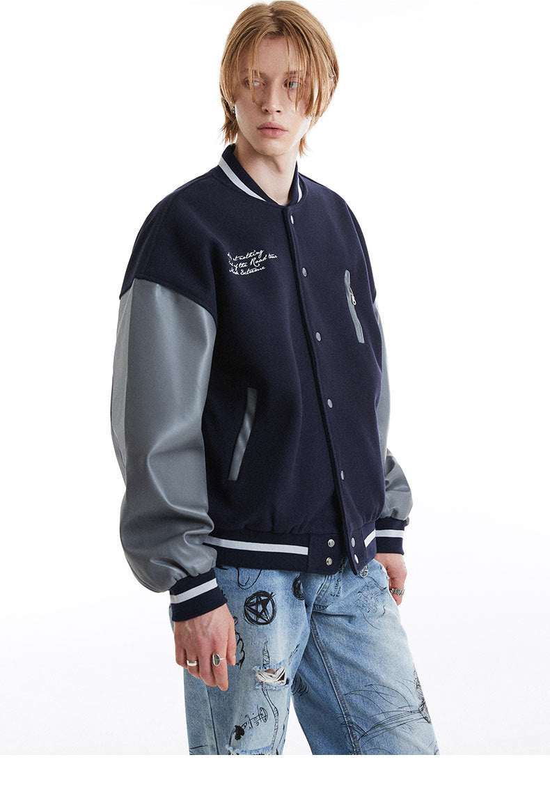 Leather baseball Jacket