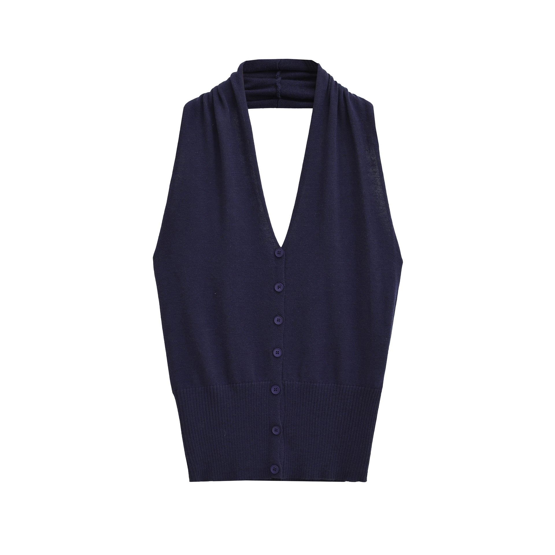 Sleeveless button top