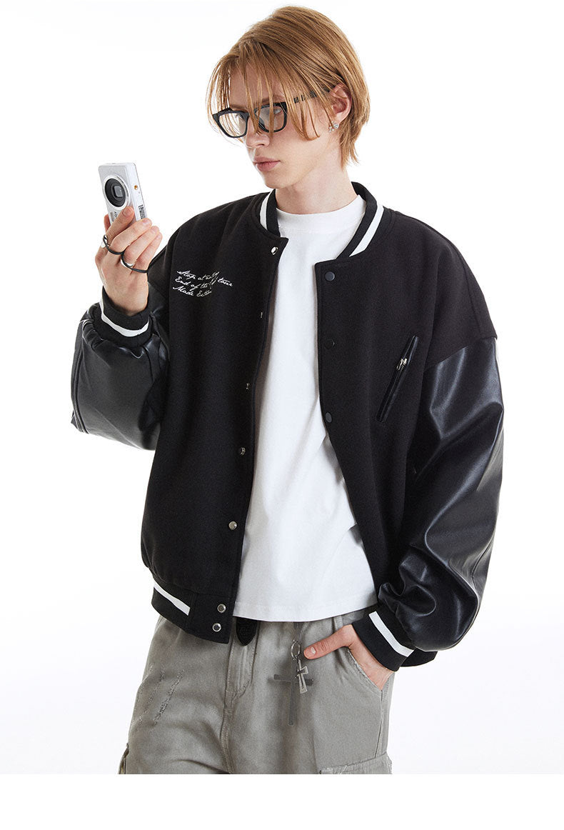Leather baseball Jacket