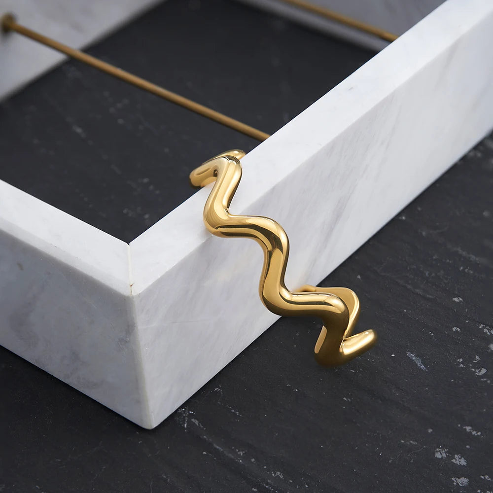 Leunsa geometric wave bracelet