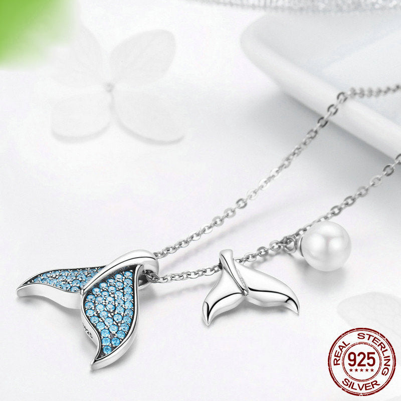 Mermaid silver necklace