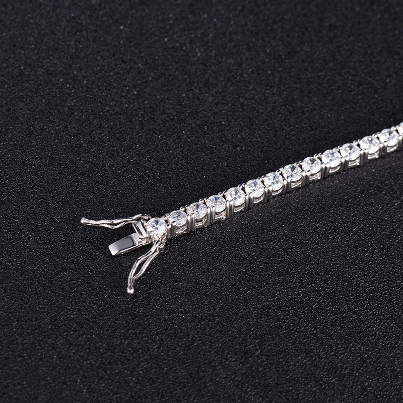 Leunsa sterling silver electroplated zircon bracelet