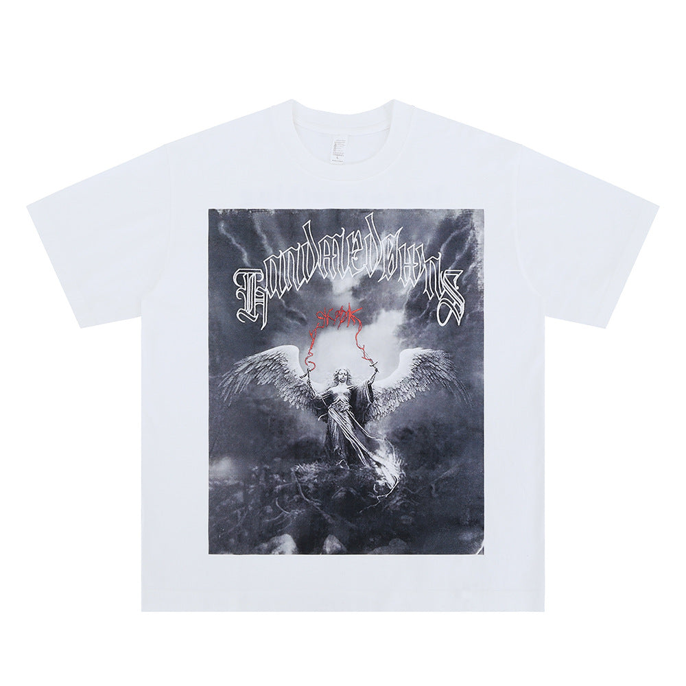Angel Letter Print Crew Neck T-Shirt