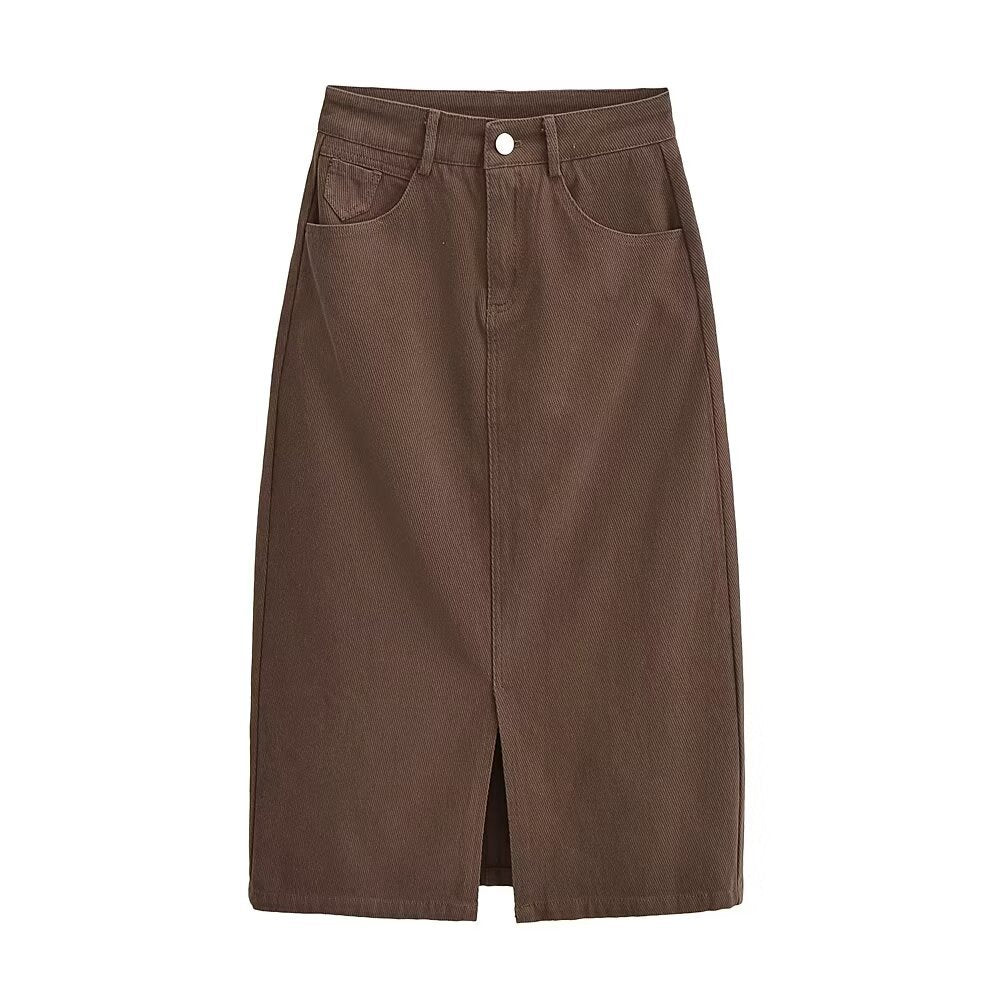 Straight leg slit skirt