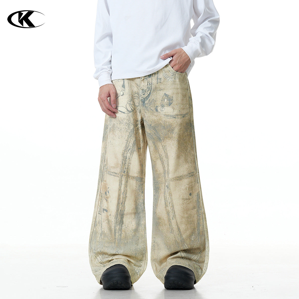 Printed Shell Pattern Denim