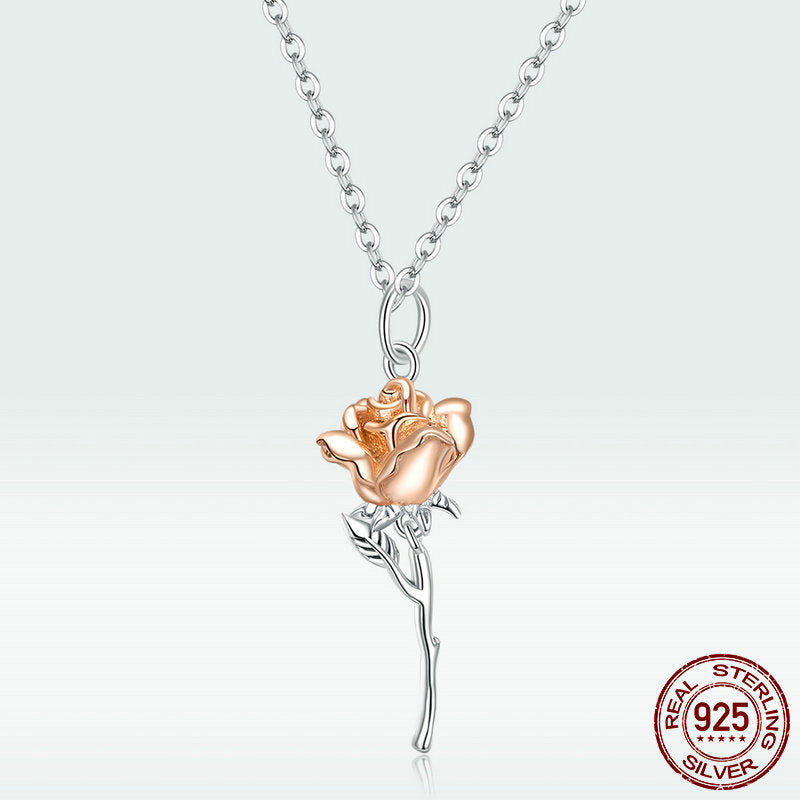 Leunsa rose pendant necklace