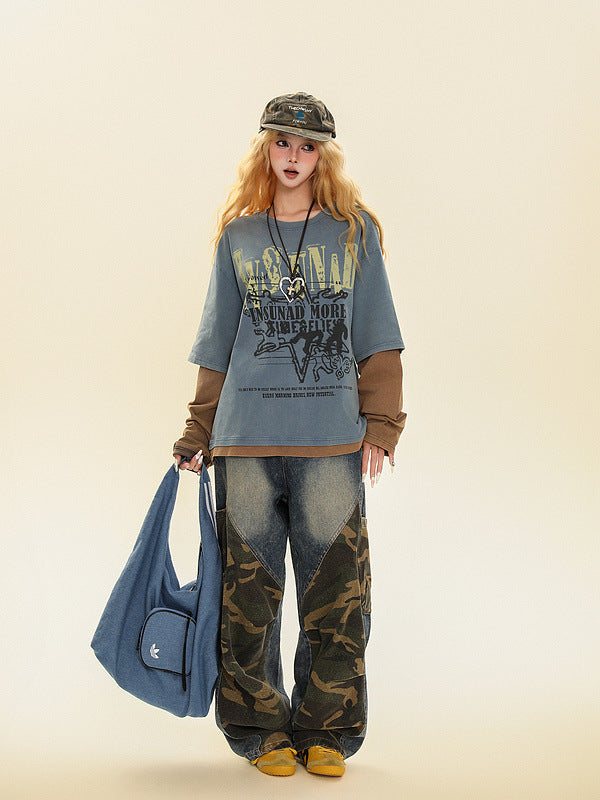 Fake Two-Piece Splicing Sweatshirt