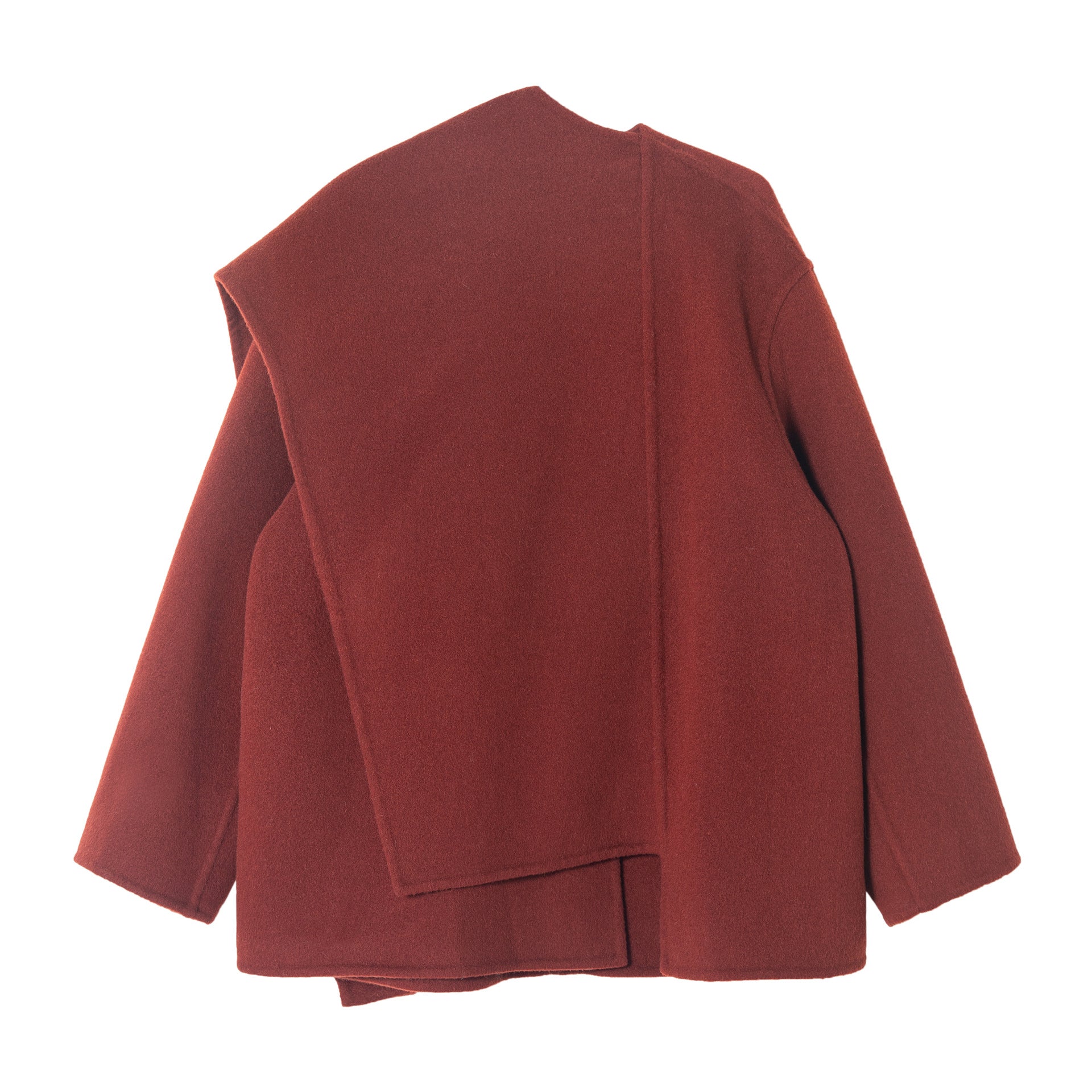 Shawl collar wool coat