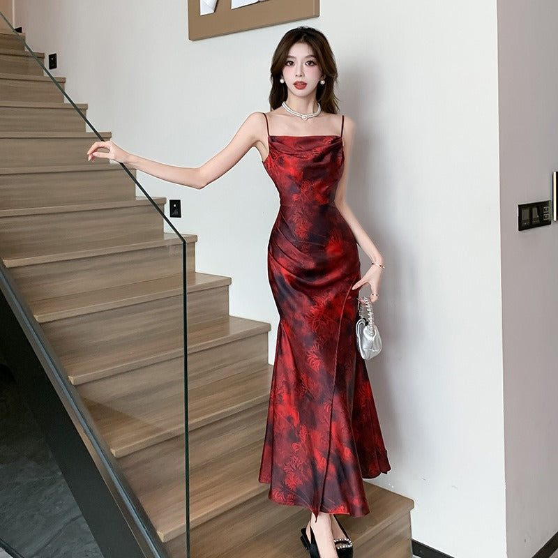 Elegant Red Sling Dress